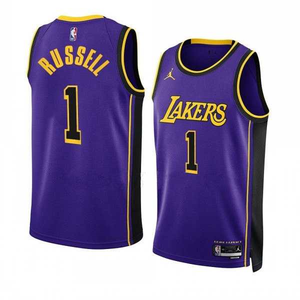 Men%27s Los Angeles Lakers #1 D%27Angelo Russell Purple Stitched Basketball Jersey Dzhi